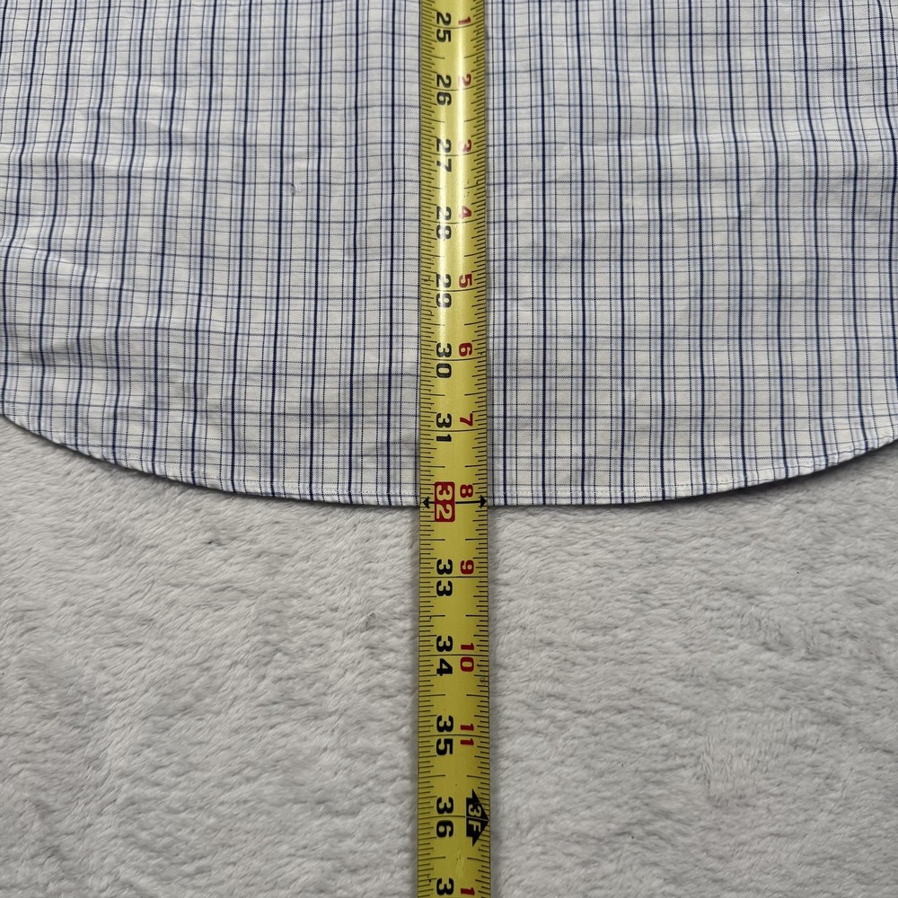 Ralph Lauren Shirt Mens 15.5 33 White Blue‎ Plaid Yarmouth Button Down Pony Logo - Picture 9 of 10